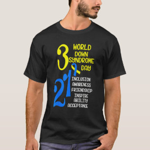Camiseta Cinta amarilla azul 321 síndrome de Down mundial A