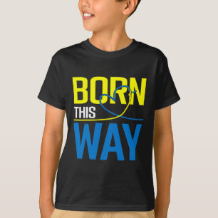 Camiseta Cinta Amarilla Azul Nace Conciencia Síndrome Down