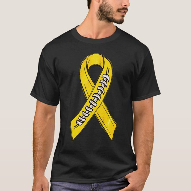 Camiseta Cinta amarilla Spina Bifida Awareness Mes Fútbol (Anverso)