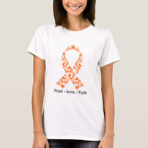 Camiseta Cinta anaranjada de la conciencia de la esperanza
