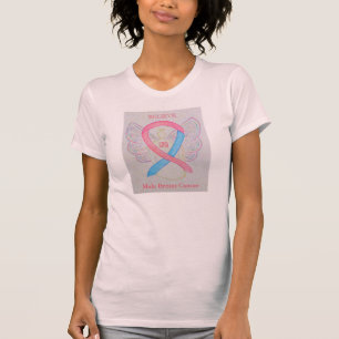 Camiseta Cinta áncer de mama masculina Cinta de sensibiliza
