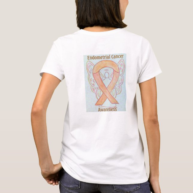 Camiseta Cinta Angel Tee de sensibilización sobre el cáncer (Reverso)
