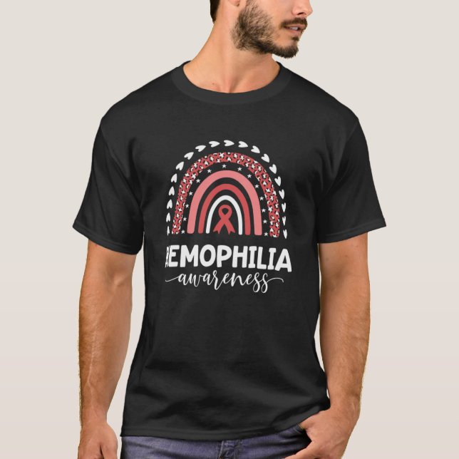 Camiseta Cinta arcoiris roja apoyo a amor Hemophia Awarene (Anverso)