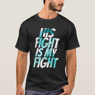 Camiseta Cinta azul clara para él para detectar el cáncer d