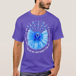 Camiseta Cinta Azul De Conciencia Sobre El Colón De Girasol