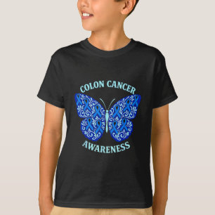 Camiseta Cinta azul de concienciación sobre el cáncer de co