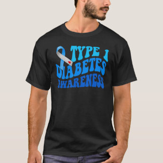 Camiseta Cinta Azul de Concientización sobre Diabetes Tipo