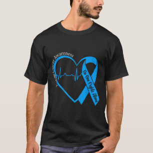 Camiseta Cinta azul del corazón de concienciación sobre el
