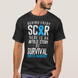 Camiseta Cinta azul detrás de cada sobreviviente de cicatri