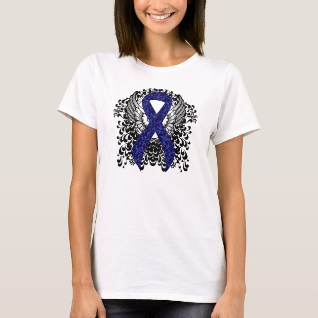 Camiseta Cinta azul oscura con alas (Anverso)