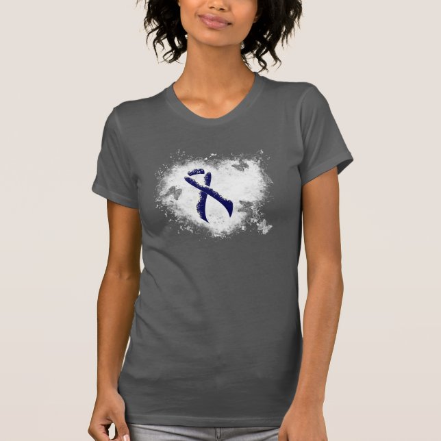 Camiseta Cinta azul oscura Corazón desgarrador (Anverso)