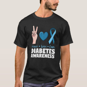 Camiseta Cinta azul para la paz diabética amor para curar l