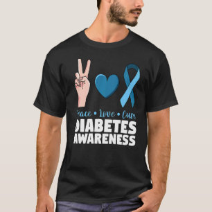 Camiseta Cinta azul para la paz diabética amor para curar l