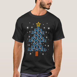 Camiseta Cinta azul y gris árbol de navidad tipo 1 para la 
