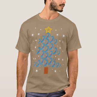 Camiseta Cinta azul y gris árbol de navidad tipo 1 para la 