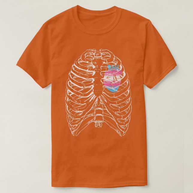 Camiseta Cinta cardíaca anatómica transgénero Trans Orgullo (Diseño del anverso)