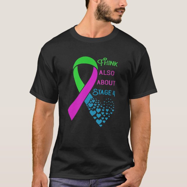 Camiseta Cinta cardíaca de sensibilización sobre el cáncer  (Anverso)