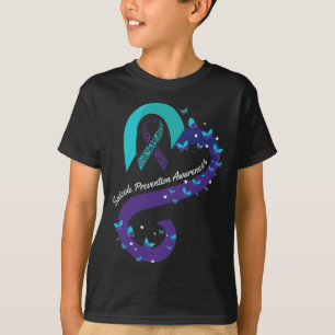 Camiseta Cinta Cardiopatía Mariposa Suicida Conciencia Ment