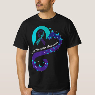Camiseta Cinta Cardiopatía Mariposa Suicida Conciencia Ment