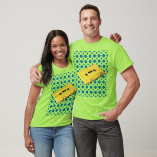 Camiseta Cinta Cassette amarillo de arte pop