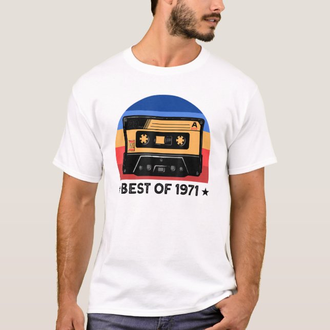 Camiseta Cinta Cassette Birthday 1971 (Anverso)