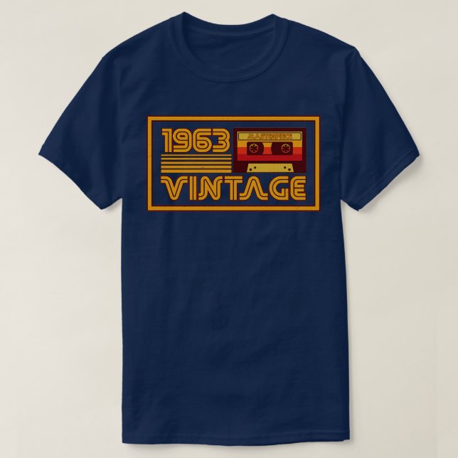 Camiseta Cinta Cassette de la pieza maestra de 1963 retro v (Diseño del anverso)