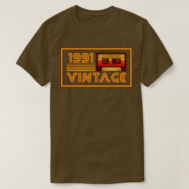Camiseta Cinta Cassette de la pieza maestra de 1991 retro v (Diseño del anverso)