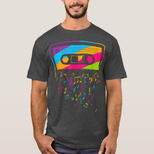 Camiseta Cinta Cassette de notas musicales de Retro Vintage