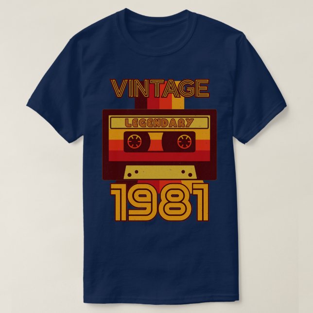 Camiseta Cinta Cassette legendaria retro 1981 (Diseño del anverso)
