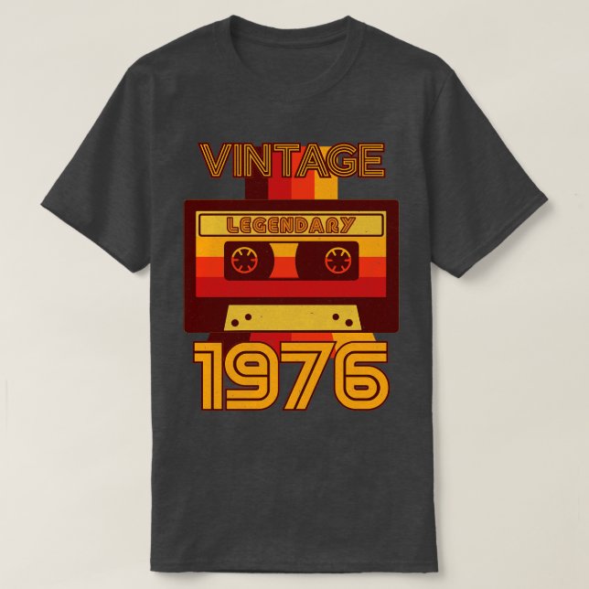 Camiseta Cinta Cassette legendaria retro de 1976 (Diseño del anverso)
