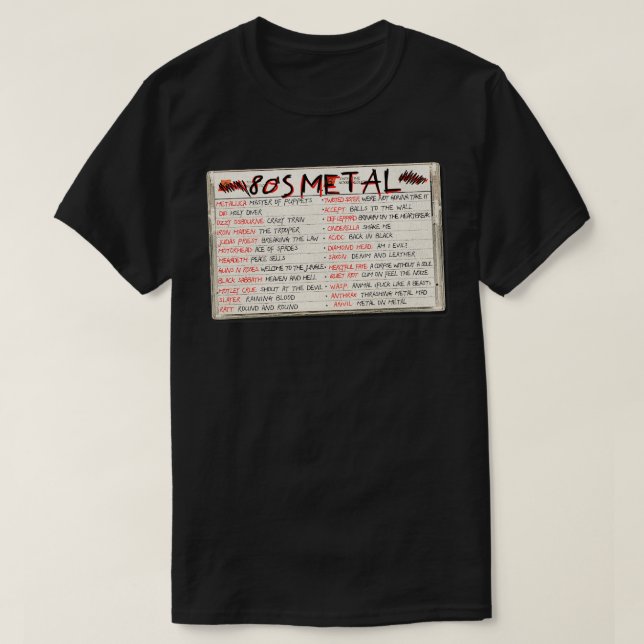 Camiseta Cinta cassette Metalizado pesada 80 (Diseño del anverso)