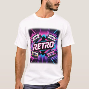 Camiseta Cinta Cassette Neon de los años 80 y 90, vibracion