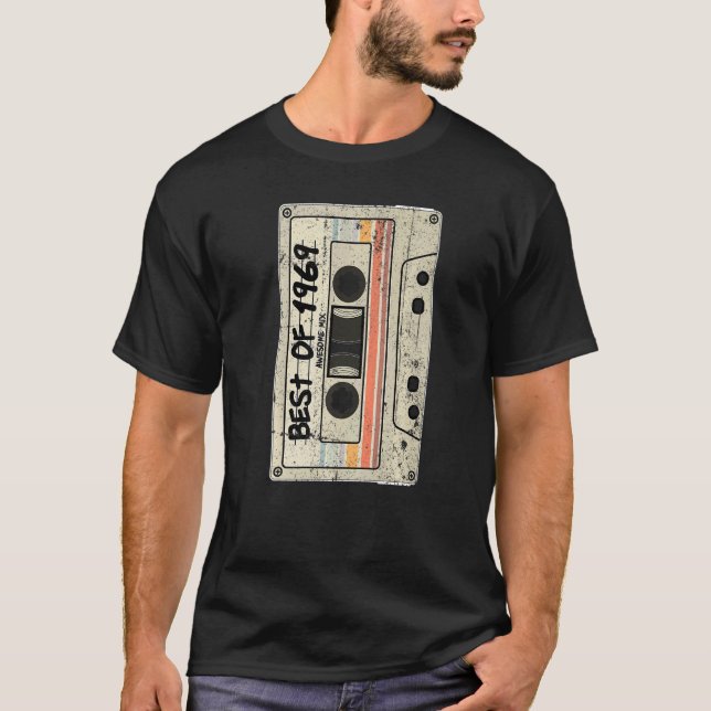 Camiseta Cinta Cassette Retro Cumpleaños Nacido 1969 Mejor  (Anverso)