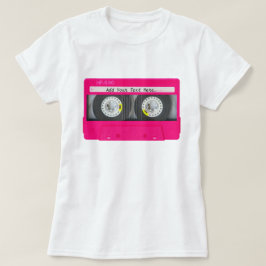 Camiseta Cinta cassette rosada personalizable