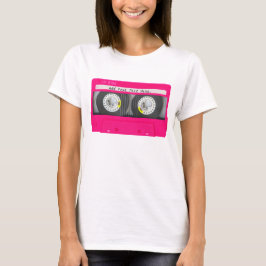 Camiseta Cinta cassette rosada personalizable