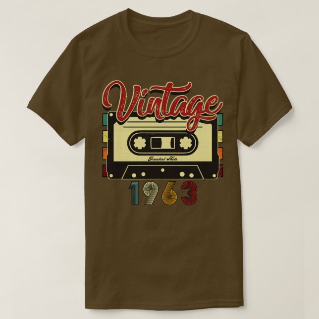 Camiseta Cinta Cassette Vintage 1963 Greatest Hits (Diseño del anverso)