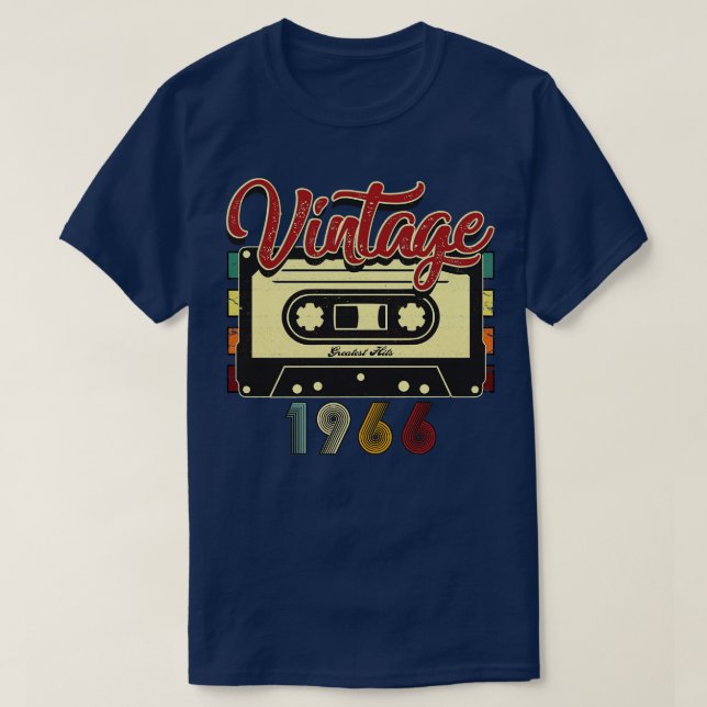 Camiseta Cinta Cassette Vintage 1966 Greatest Hits (Diseño del anverso)