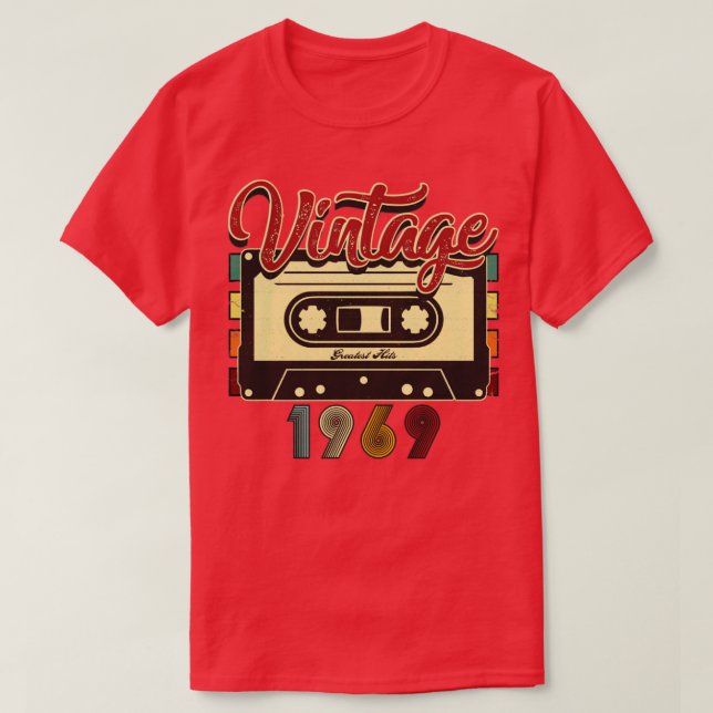 Camiseta Cinta Cassette Vintage 1969 Greatest Hits (Diseño del anverso)
