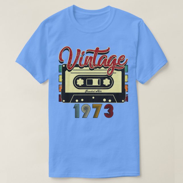 Camiseta Cinta Cassette Vintage 1973 Greatest Hits (Diseño del anverso)