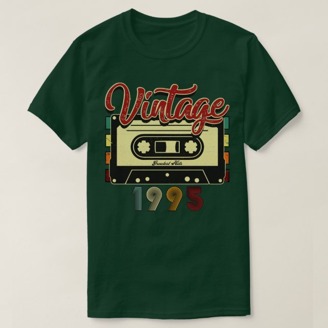 Camiseta Cinta Cassette Vintage 1995 Greatest Hits (Diseño del anverso)