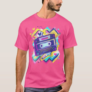 Camiseta Cinta Cassette Zigzags Hearts Design 90S Rb Baseb
