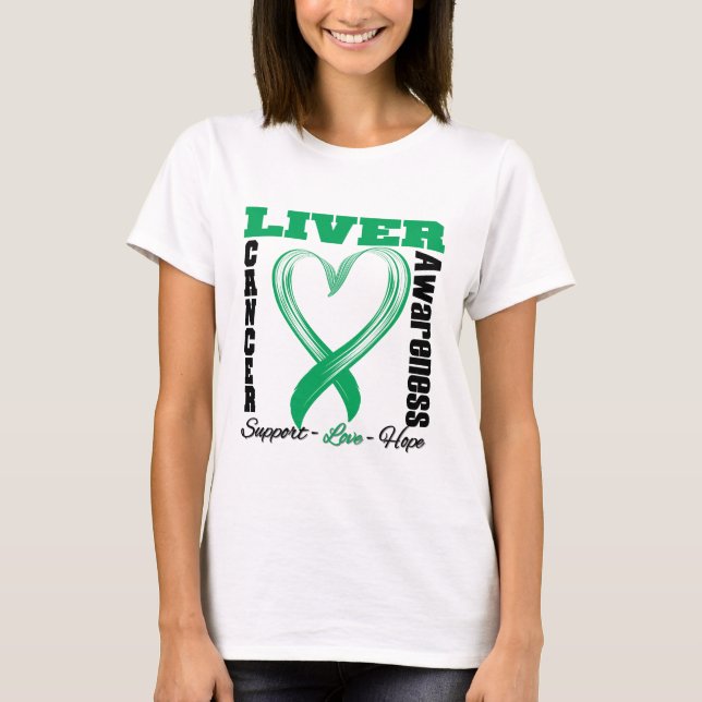 Camiseta Cinta cepillada conciencia del corazón del cáncer (Anverso)