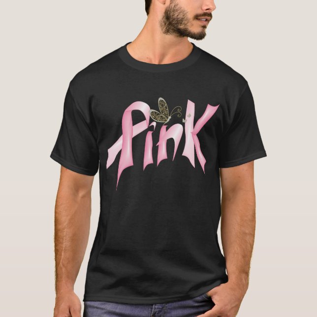 Camiseta Cinta Cinta Cáncer de Mama Rosa (Anverso)