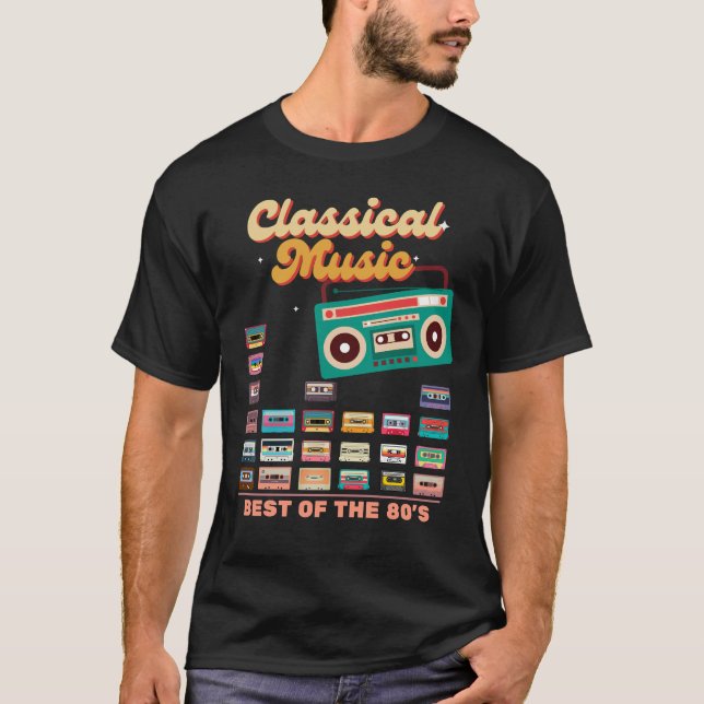 Camiseta Cinta clásica de cassette de música retro 80 (Anverso)
