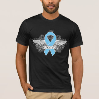 Camiseta Cinta coa alas del SUPERVIVIENTE del cáncer de