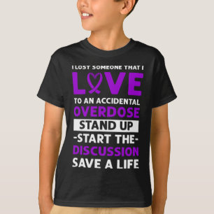 Camiseta Cinta. Conciencia de sobredosis accidental.