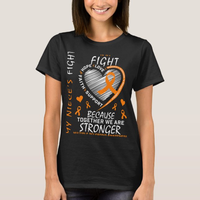 Camiseta Cinta Corazón Ms Niece Conciencia de Esclerosis Mú (Anverso)