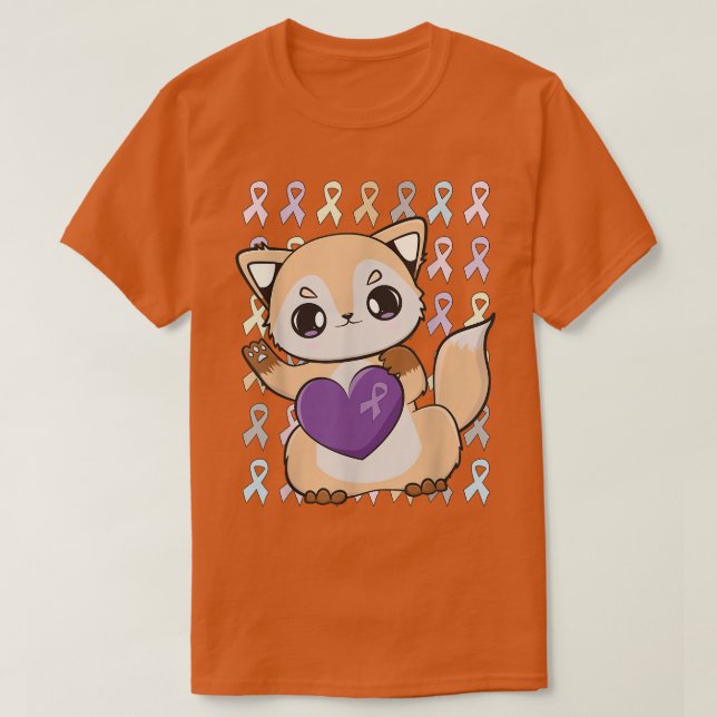 Camiseta Cinta Cute Fo Y Cinta Lavender Para Concienciación (Diseño del anverso)