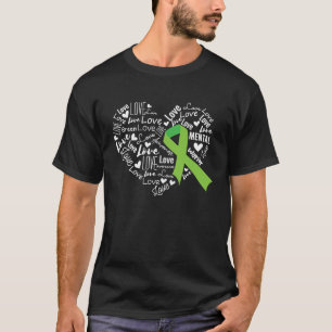 Camiseta Cinta de apoyo verde corazón de concienciación sob