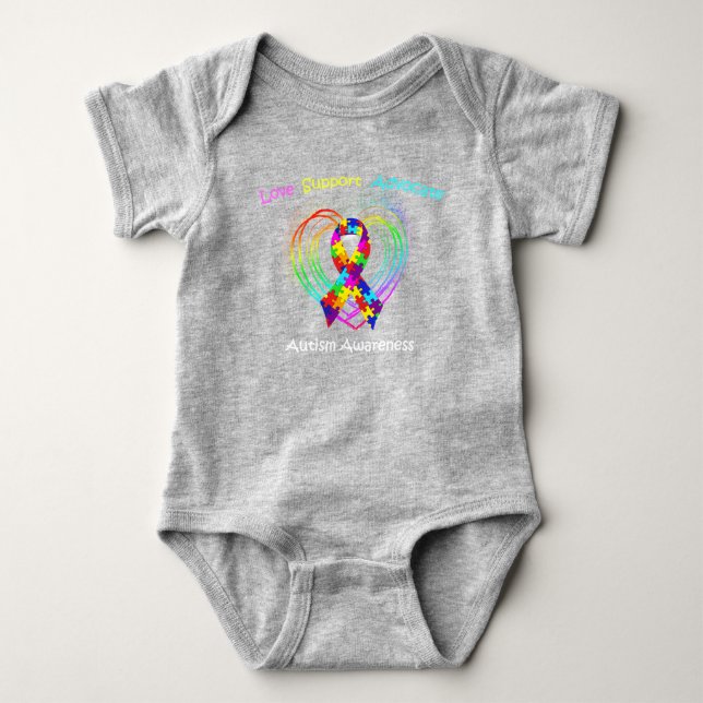 Camiseta Cinta de autismo en el corazón (Anverso)